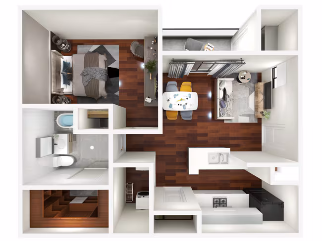 1 Bedroom 1 Bath 1108 floor plan